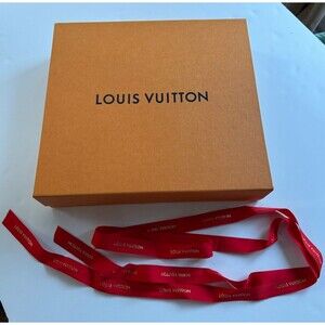 LOUIS VUITTON Large Magnetic Empty Neverfull Gift Box 15"x14"x3” Ribbons